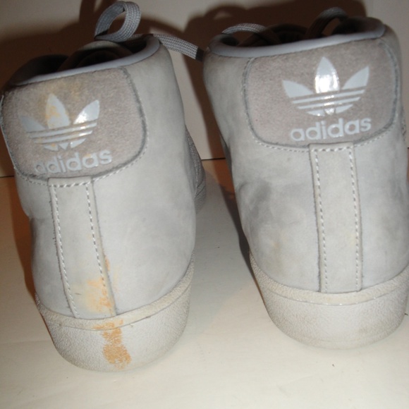 ADIDAS GRAY SUEDE AND LEATHER HIGH TOP SNEAKER, MENS SHOE SIZE 9 / 42.5 - Picture 5 of 10